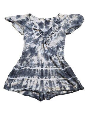 Earthbound Blue Cutout Tie Dye Romper XL